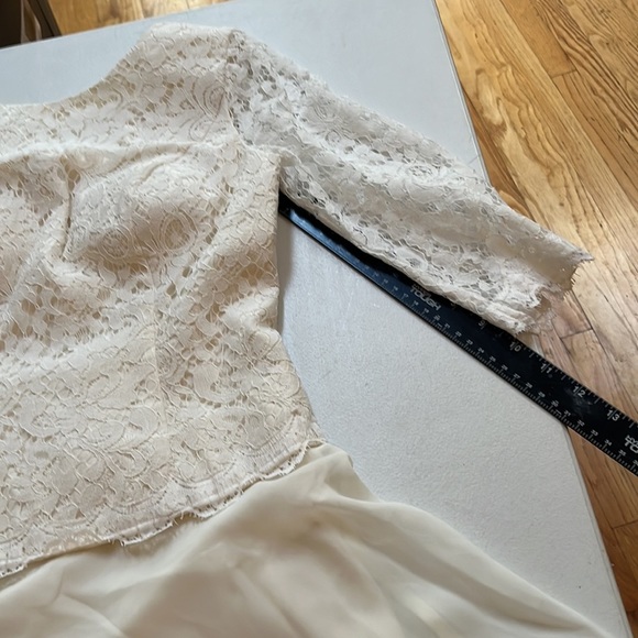 A W Bridal size 6 Ivory lace midi dress lined with silky chiffon skirt - Picture 14 of 16